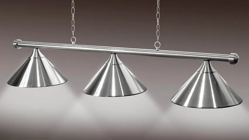 Lamp with 3 Brushed Steel Bells 1